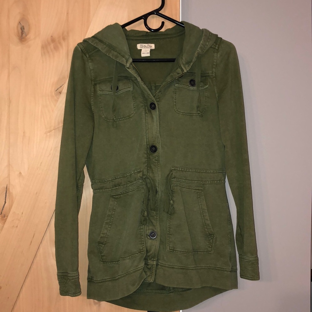 Lucky Brand Zip/Button Up Hooded Jacket